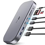 Thunderbolt 3ドック Thunderbolt 3ドッキングステーション 8K トリプルディスプレイ 13-in-1 USB C ハブ ノートパソコン ドッキングステーション MacBook Pro Dell HP Windows 最大100W充電対応 (USB3.0/3.1 SD/TF HDMI RJ45オーディオ)
