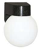 NATIONAL BRAND ALTERNATIVE GIDDS-671936 671936 Outdoor Wall Lantern, Black With White Globe, 6 X 7-1
