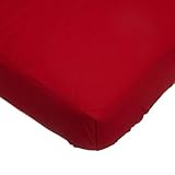 TL Care 100% Cotton Percale Fitted Crib Sheet, Red, 28 x 52 by TL Care