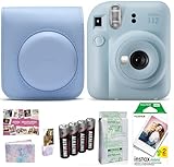 富士フイルム INSTAX mini 12インスタントフィルムカメラセット:INSTAX miniフィルム(30枚露出)、INSTAX Mini 12ケース、フォトアルバムなど(8枚)(パステルブルー)