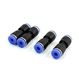 uxcell クイック継手　ジョイントカプラ　4個入り　4mm/4mm　　空気圧ストレート　プッシュコネクタ