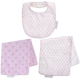 FAO Schwarz Posy Reversible Bib and Burp Cloth Set by FAO Schwarz