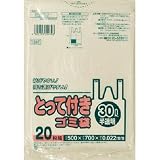 日本サニパック:サニパック Y39Tとって付きゴミ袋半透明30L 20枚 Y39T-HCL 型式:Y39T-HCL（1セット:20枚入）