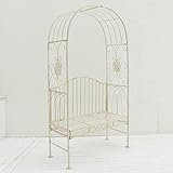 アイアン ベンチ風ガーデンアーチ 幅108cm×奥行44cm×高さ198cm アンティークホワイト SS-SPL-5595-WHT