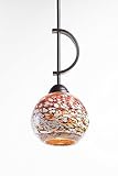 Woodbridge Lighting 13023MEB-BAL102 North Bay 1-Light Mini-Pendant With Multi-Color Touch Of Red Gla