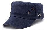 【Smile LaLa】 男女 兼用 ユニセックス オシャレ カジュアル バックル 調節 アウトドア アーミー スポーティ キャップ 帽子 (ネイビー)