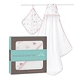 aden + anais エイデン アンド アネイ hooded towel washcloth set フード付きテリータオル モスリン｜ワンサイズ 3039.HeartBreaker