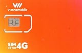 お得な5枚セット Vietnamobile ベトナムプリペイドSIM 4G・3G 20日利用 データ容量80GB