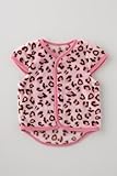 (チャックル) chuckle ヒョウ柄ソフトボア袖付きベスト ピンク 80cm P9028-80-20