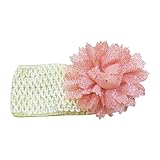 ベビー用お花のヘアバンド　フラワーカチューシャ orange（ピンクオレンジ）