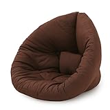 北欧 北欧デザイン 座椅子 2way 広げてマットレスにも 1人掛け ソファ デザイナーズ ファブリック ブラウン