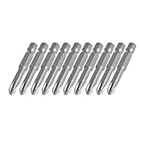 DealMux 1/4六角50mmのロング5ミリメートルクロスヘッドメタリックPH2ドライバービット10個