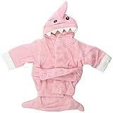 DAN Baby Cotton Cartoon Animal Hooded Towel Bath Robe 1-12 Months (Pink Sharp) by DAN