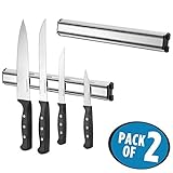 mDesignキッチンwall-mount磁気ナイフホルダーストリップのナイフのための、食器 – 2パック、ステンレススチール、14 "