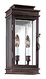 Troy Lighting Vintage 16"H 2-Light Outdoor Wall Light - Vintage Bronze Finish with Clear Glass [並行輸入