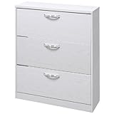 フラップシューズボックス3段 (ホワイト)