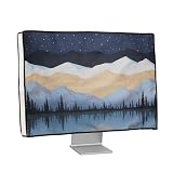 kwmobile 20-22"モニター対応 モニターカバー - PC 画面 パソコン ホコリ 防止 - 防塵 リネン 水彩の花束デザイン