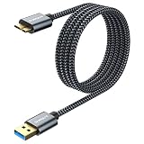 SUNGUY USB3.0 ケーブル MicroB 1.5M タイプAオス - マイクロタイプBオス USBケーブル 外付けHDD/SSD ハードドライブ/HDカメラなど対応 マイクロB変換ケーブル 高速データ転送 1.5m グレー