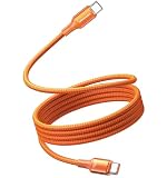 VENTION USB Type-C ケーブル マグネットケーブル 240W 5A PD3.1 急速充電 USB2.0 480Mbps eMarker対応 編組 耐久 ノートPC スマホ タブレット 充電ケーブル (オレンジ, 1m)