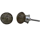 IndianShelfハンドメイドのセット2ガラスシャンパンバブルキャビネット引き出しドアハンドル引き出しノブ 20 Knobs 1.5" ブラウン GBK-14-1-20