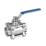 Agile-shop 1 PCS DN15 1/2" Female 3Piece 304 Stainless Steel Straight Ball Valve [並行輸入品]