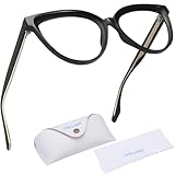 [Dollger] ブルーライトカットメガネ キャットアイめがね 紫外線カット UVカット 度なし ブルーライト pcメガネ TR90フレーム 伊達メガネ 男女兼用 ブラック