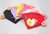 値下げ キッズファッション ベビー赤ちゃん男女帽子 ニット帽 ローズピンク 【5点】