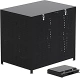 ゴミ箱 屋外 大容量 ゴミステーション 収納ボックス 折り畳み 屋外ゴミ収納庫 収集ボックス ゴミ箱 外置き 庭園用 ふた付き (210L)