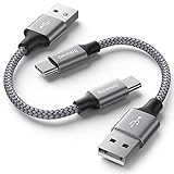 【30cm 2本セット】USB Type C ケーブル 短い 0.3m Baiwwa USB-A to USB-C 急速充電 ケーブル タイプC ケーブル Galaxy S22 S21 S20 S10 S9 S8 A21 A22、Xperia、iPhone 16 15 Pro Plus、Switch、iPad、MacBookその他Android USB-C機器対応