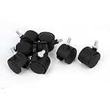 uxcell　キャスターホイール　キャスター車輪　スレッドステム　アダプター　ダブルル　ホイール　スイベル　ブラック　8mm　40mm　直径　8個入り