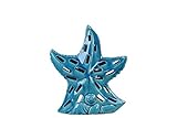 Urban Trends Collection 32650 4 Piece Small Gloss Turquoise Ceramic Sea Star Figurine with Cutout De