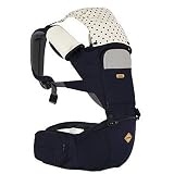 Crobe MIX Hipseat Carrier ミックスヒープシートキャリア 子守帯 赤ちゃんヒープシート ベビーキャリア ベビー用品 外出用品 (ダークブルー) [並行輸入品]