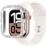CIOODDW for アップルウォッチ カバー 40mm 41mm 42mm 44mm 45mm 46mm 49mm キラキラ 超簿軽量 耐衝撃 100%灵敏度 96颗 金属 ダブルダイヤモンド 飾りフレーム apple watch カバー Series ultra 3/2/1 /11/10/9/8/7/SE3/SE2/SE/6/5/4（42mm,スターライト,液晶フィルムなし）