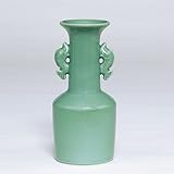 高麗青磁 魚耳花入 [R9.4xH20.4cm] 清宝窯 【木】 茶道 茶器 抹茶