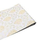 tomtask 壁紙 ホワイト 白 ウォールシール 45cm×10m ウォールステッカー 防水 貼り方説明書付 (ダマスク柄)