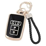 [ZANEKO] ノア80系 ヴォクシー80系キーケース適合トヨタエスクァイア アルファード ヴェルファイア30系 シエンタキーカバー 軽量(ゴールドブラック)