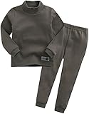 [Vaenait Baby]キッズ子供ベビー服綿100％ルームウェア長袖パジャマ寝間着上下セット Half Neck Khaki S