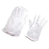 uxcell　手袋　ユニセックス　抗静的　ストライプパターン　ノンスリップ　ホワイト　10ペア