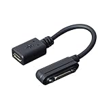 ミヨシ MCO microUSB-Xperia用マグネット充電端子変換アダプタ ブラック SXA-M02/BK