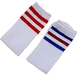 GudeHome スクールソックス 無地 ハイソックス 2足組 ベビー キッズ 靴下 子供 クルーソックス ストライプ 男女兼用