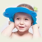 桜の雪 かわいい シリコン 防水 サイズ調節可能 水漏れない ベビー シャンプーハット (ブルー)