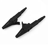 uxcell 絶縁ワニ口クリップ　テストリード　バナナプラグ　1000V32A　ブラック　メタル　プラスチック　2個入り