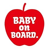 リンゴ baby on board カッティング ステッカー レッド 赤