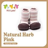 アティパス attipas ベビーシューズ ナチュラルハーブ ピンクボーダー XLサイズ（13.5cm）