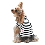 EDWIN エドウィン ドッグシャツ タンクトップ ボーダー | 袖なし ブランド 犬 犬服 小型犬 かわいい 可愛い シンプル 抗菌 ドッグウェア 犬服 通年使える ドッグウェア 室内着 犬 車内 犬服 お散歩 お出かけ アウトドア 旅行 ブランド (ブラック, L)
