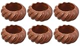 (6) - ARN Craft Handcrafted Table Dinner Decorations Wooden Napkin Rings Set of 6 for Party Decor (C
