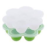 Lovoski 2トレイ　安全シリコン　ベビー　フードコンテナ　離乳食保存　冷凍保存皿　製氷皿　小分け　全6色 - 緑と白