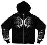 Hot LeathersブラックHead Butt Skullsジッパーパーカー XXX-La...