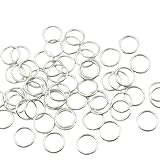 KUKU工房 丸カン マルカン 100個セット ハンドメイド材料 (シルバー, 外径14mm)