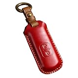 [YANMW] 適合マツダ キーケース スマートキーケースキーホルダー革キーカバーフマツダCX5 CX4 CX3 CX7 CX8 CX9 RX8 アクセラ アテンザ demio アドバンストキー保護ケース本革(2 ボタン, 赤)